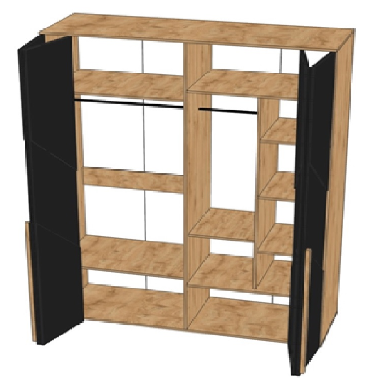 Шкаф четырехдверный "4Д Оливия 1" КМК 0971.20 (со складными дверями) №0