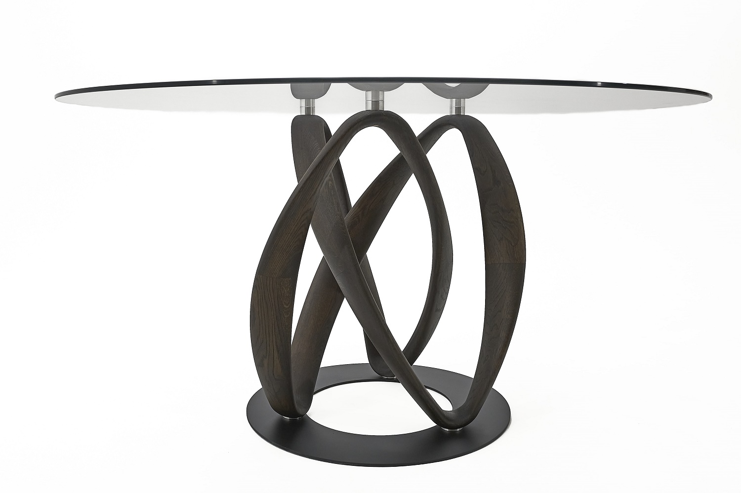 Стол обеденный "Инфинити одиночный" с круглым стеклом 8 мм №3
