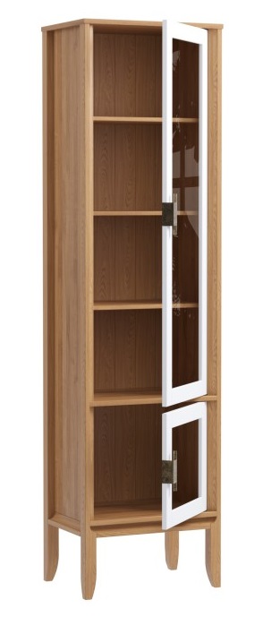 Шкаф для посуды "Бридж" узкий с 2-мя стеклянными дверями №2