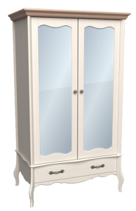 Шкаф двухдверный с зеркальными дверями "Лебо"  