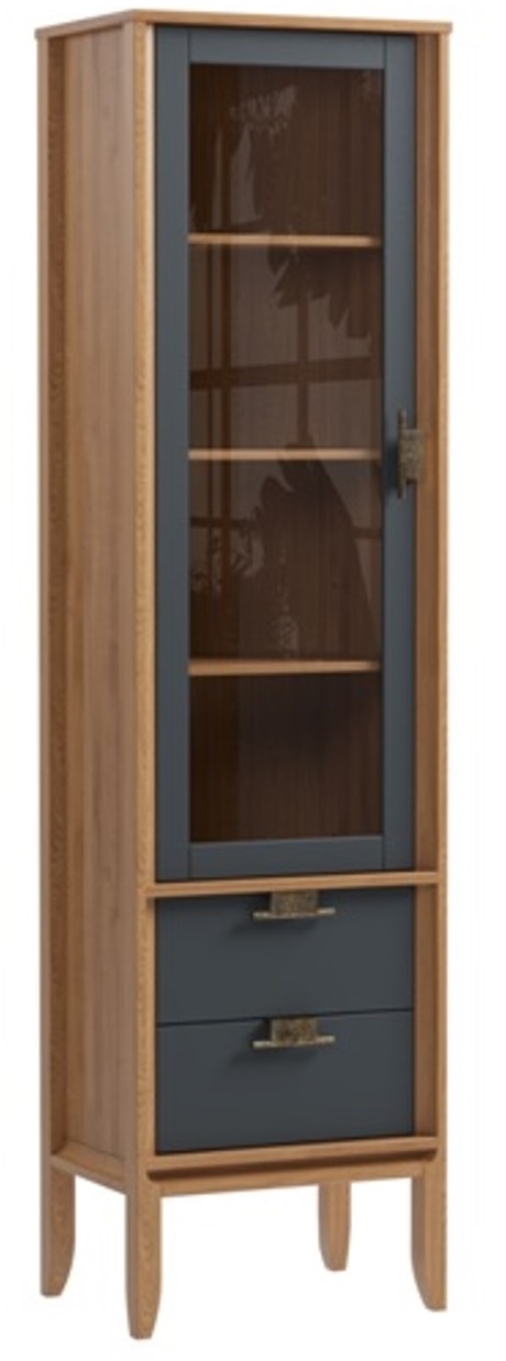 Шкаф для посуды "Бридж" узкий с 1ой стеклянной дверью и 2-мя ящиками