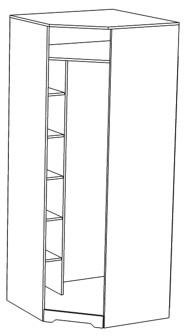 Шкаф для одежды "Атланта угловой" КМК 0741.2 №2