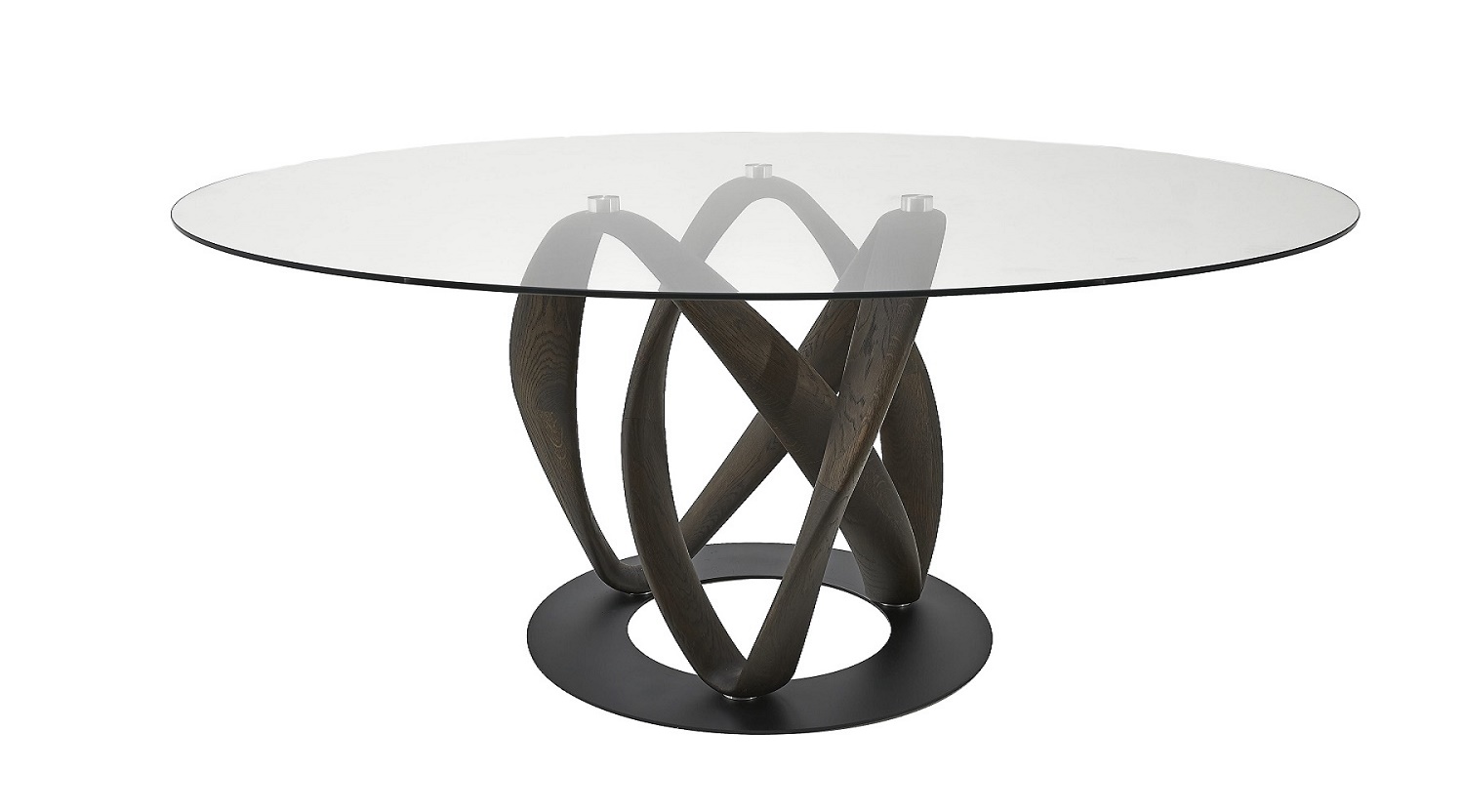 Стол обеденный "Инфинити одиночный" с овальным стеклом 8 мм