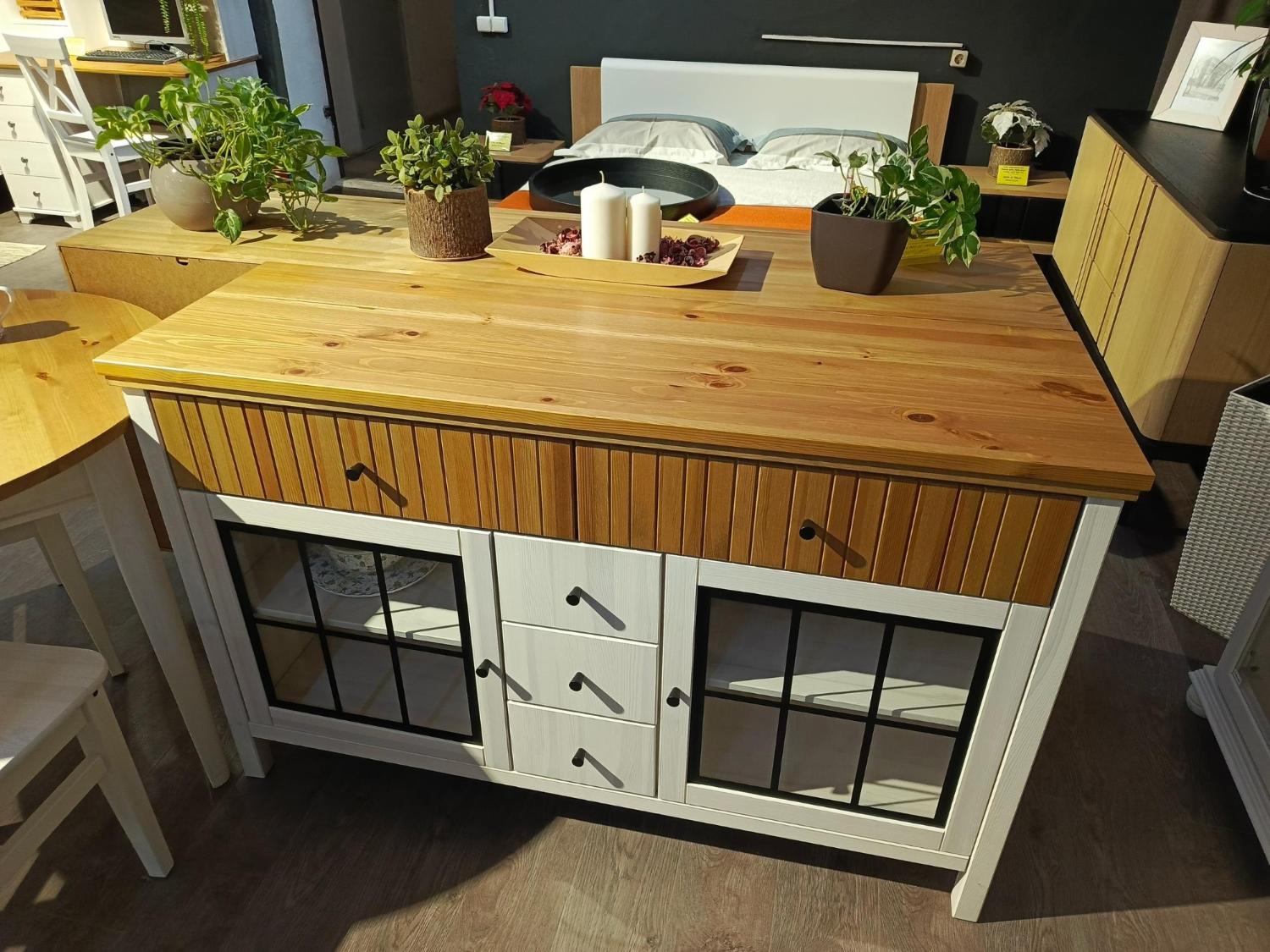 Тумба "Сканди" 232СТЧ стеклянные двери №2