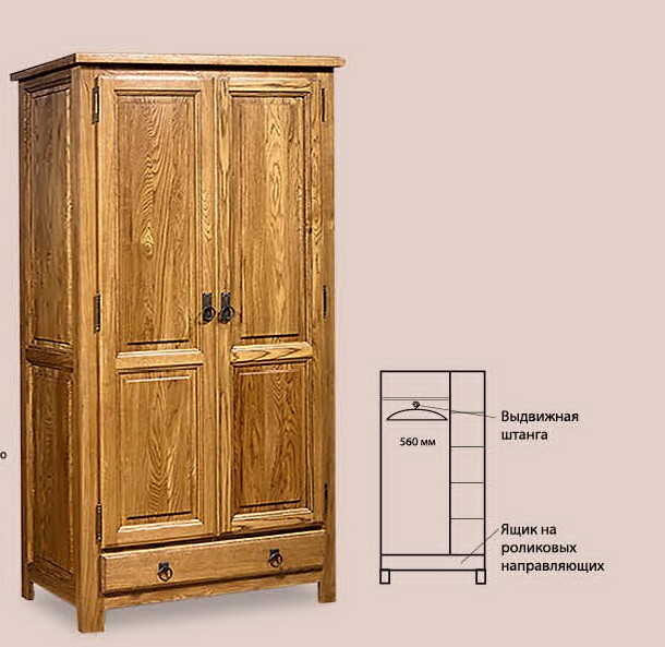 Шкаф двухдверный Марсель 028 ВМФ-6008 №0