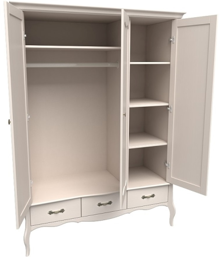 Шкаф трехдверный с зеркальными дверями "Лебо" №4