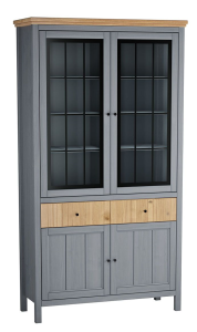 Шкаф для посуды "Сканди" 222СТЧ стеклянные и глухие двери