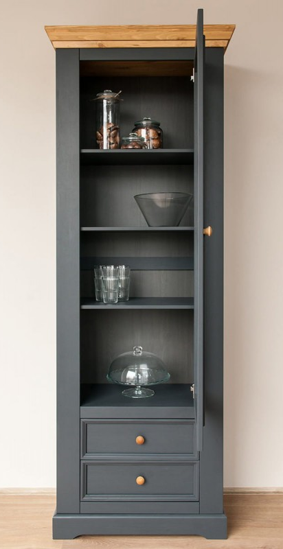 Шкаф для посуды узкий "Форест Графит" 1 дверь 2 ящика №0