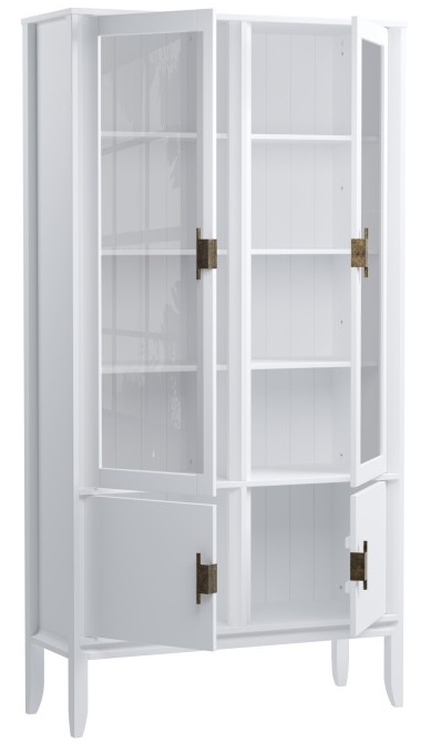 Шкаф для посуды "Бридж" широкий с 2-мя стеклянными дверями и 2-мя шлухими дверями №0