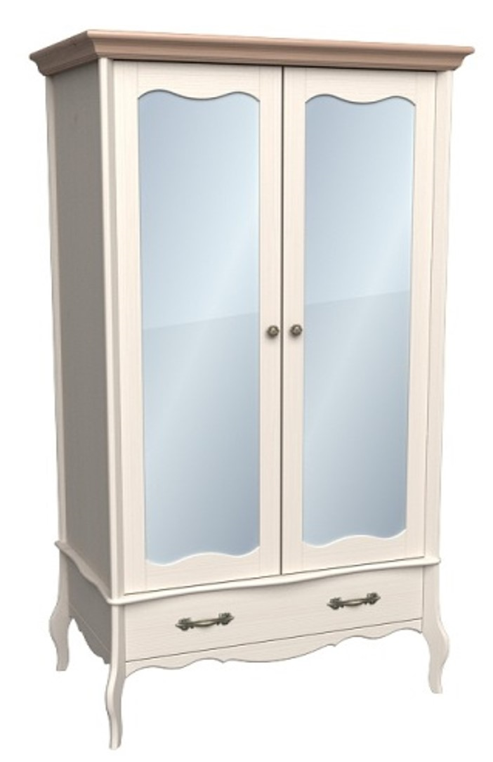 Шкаф двухдверный с зеркальными дверями "Лебо"  