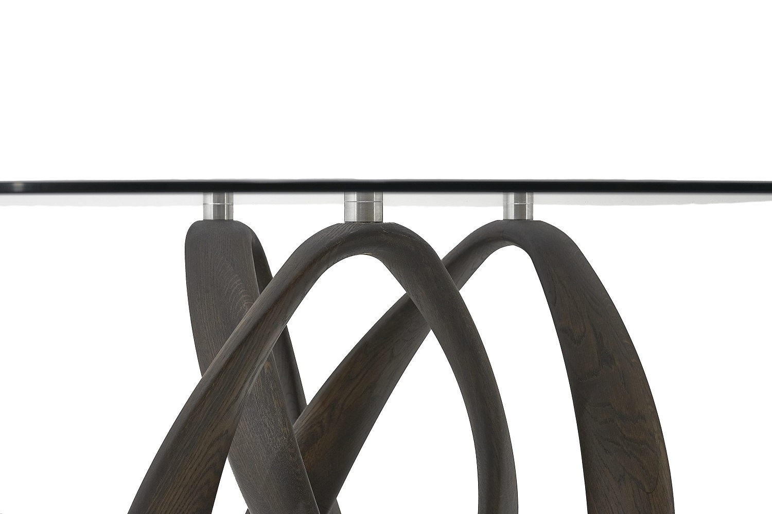 Стол обеденный "Инфинити одиночный" с овальным стеклом 8 мм №1