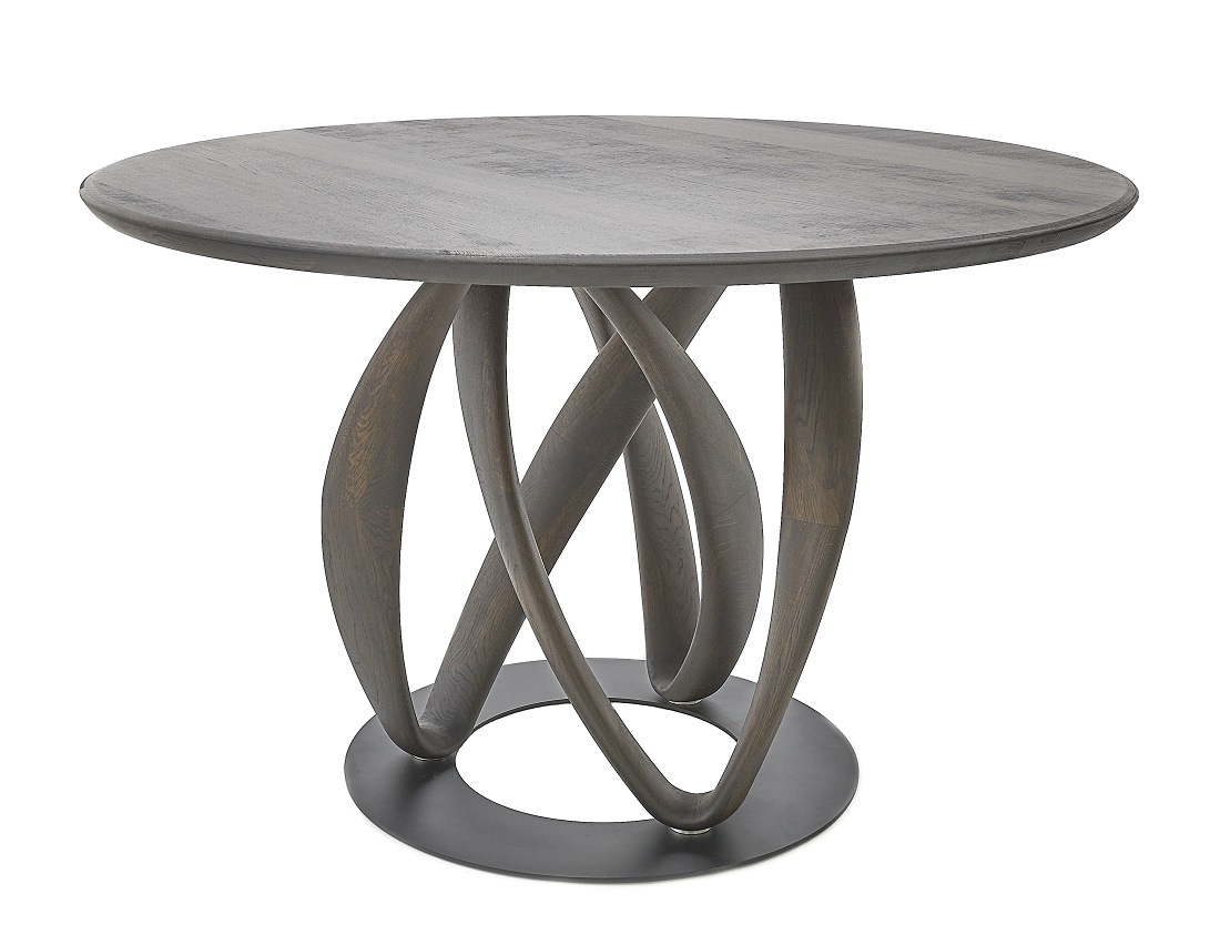 Стол обеденный "Инфинити одиночный" круглая деревянная столешница