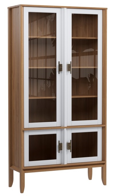 Шкаф для посуды "Бридж" широкий с 4-мя стеклянными дверями №1