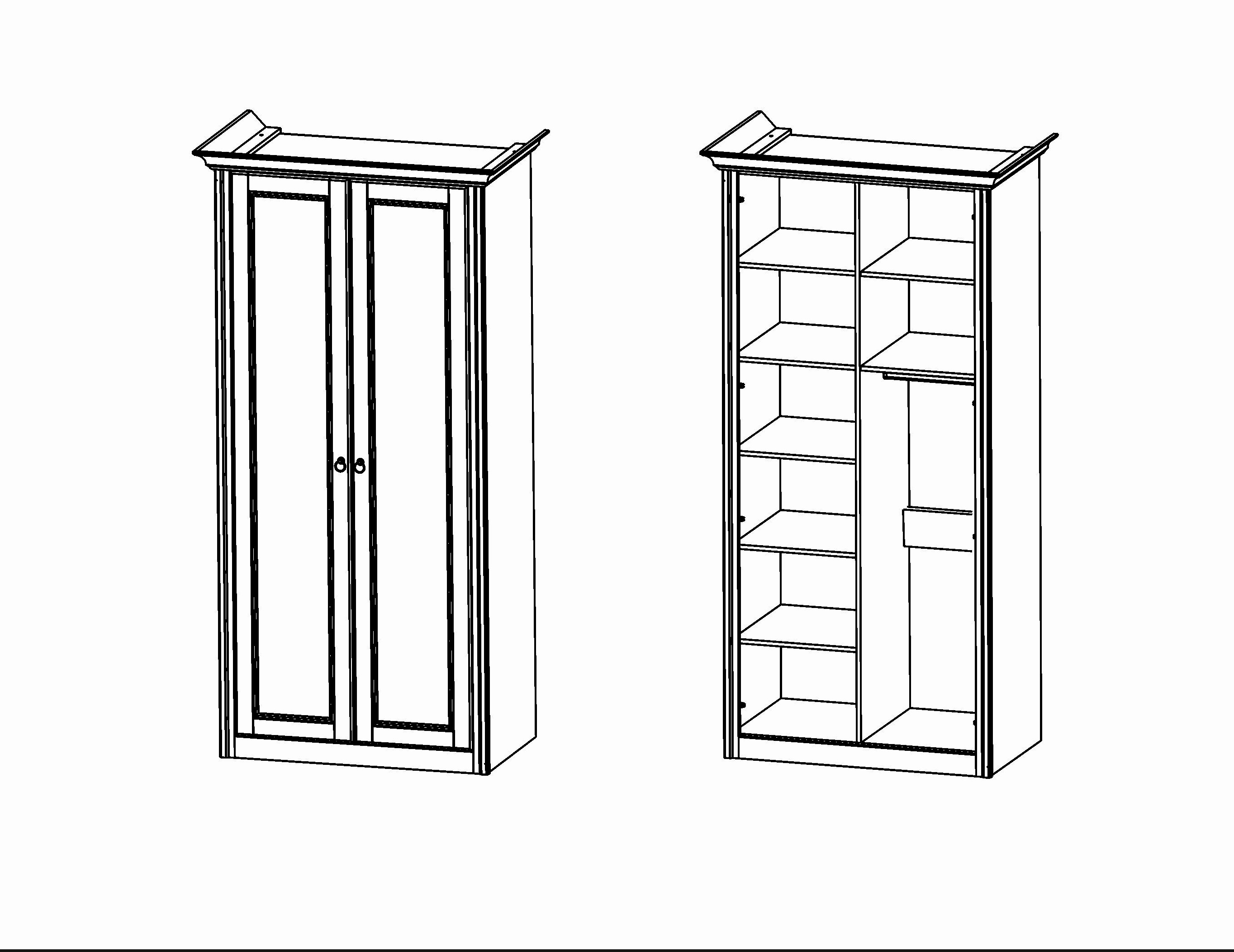 Шкаф двухдверный "Палермо" Т-752П (с полками и штангой) №3