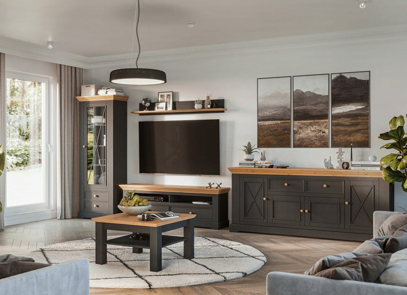 Полка настенная "Форест Графит" №3