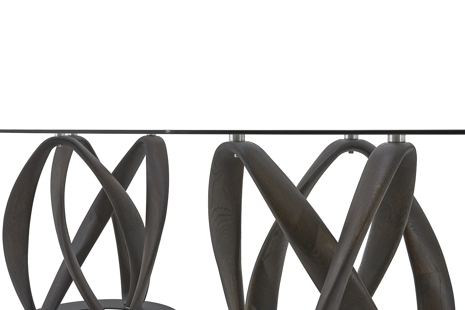 Стол обеденный "Инфинити двойной" с овальным стеклом 8 мм №0