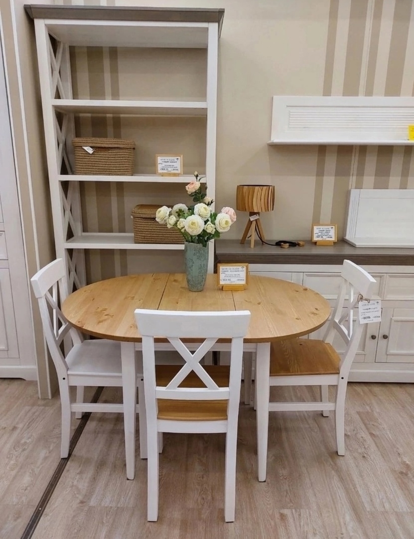 Стол обеденный раскладной "Сканди" D90/125 №1