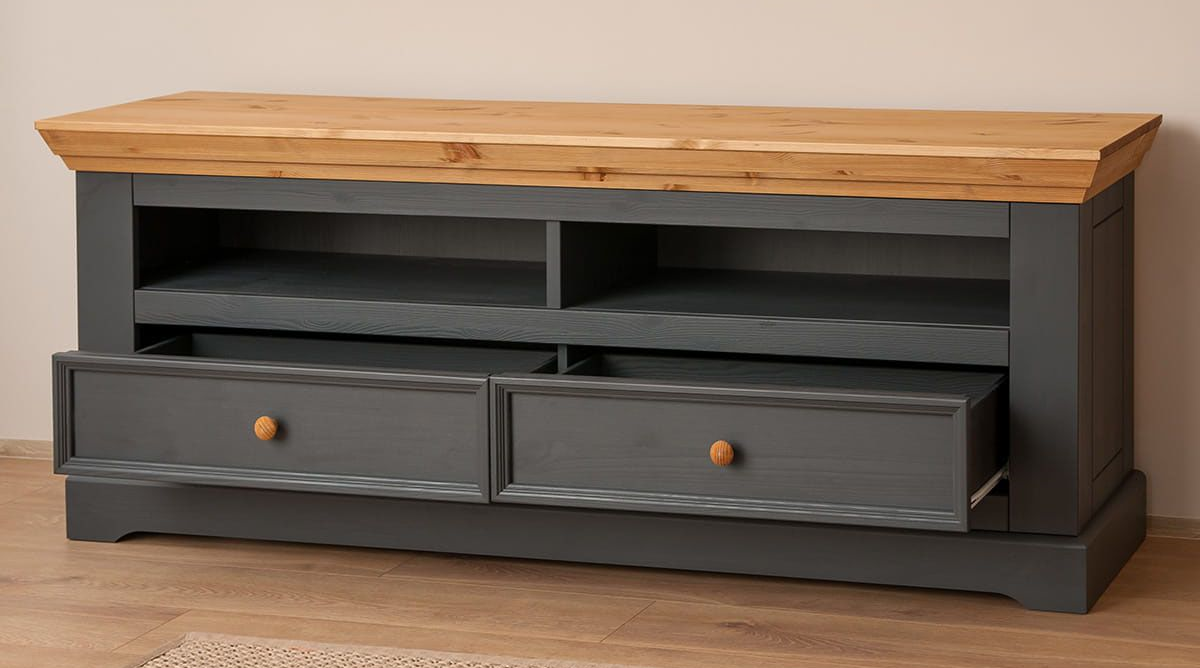 Тумба ТВ "Форест Графит" 2 ящика №1