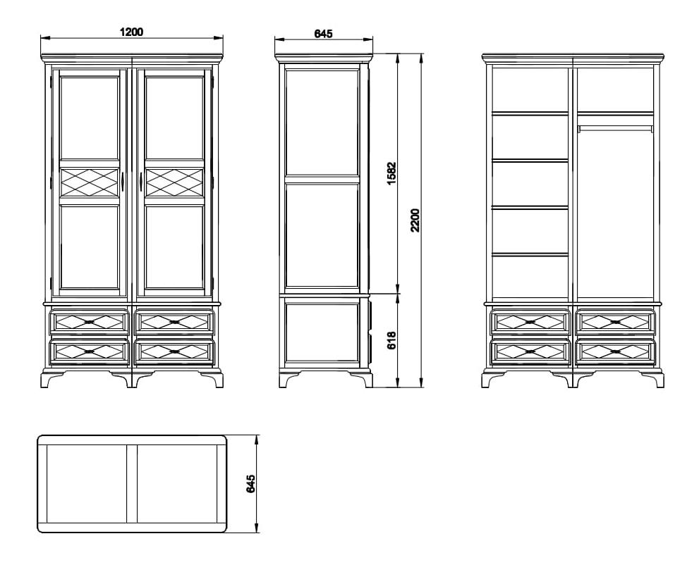 Шкаф двухдверный "Софи" СКМ-004-27 №0