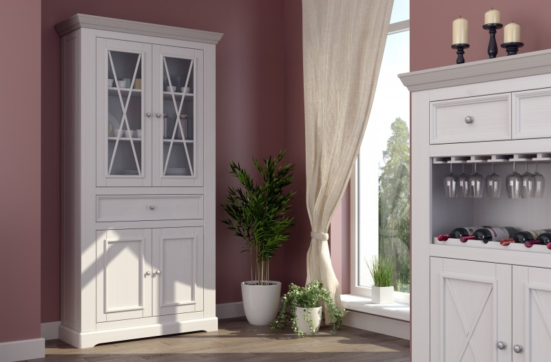 Шкаф для посуды "Форест" широкий 4 двери 1 ящик №3