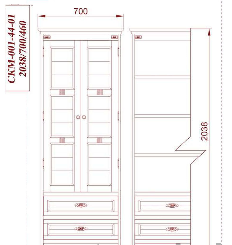 Шкаф для одежды "Марина" СКМ-001-44-01 №1