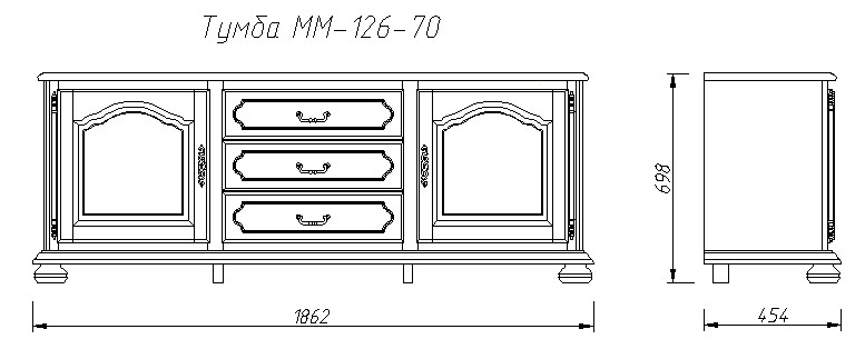 Тумба ТВ "Давиль" ММ-126-70 №1